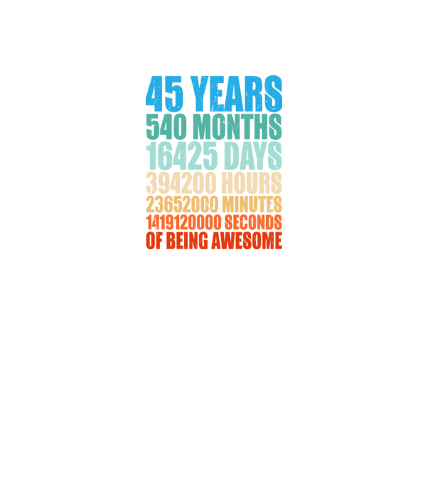 45 years of being awesome model negru pe tricou