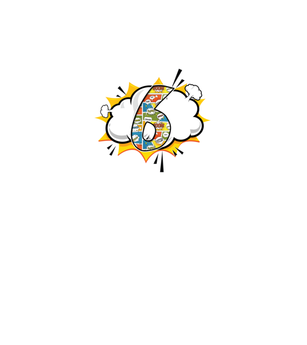 Birthday Comic Number 6 model alb pe tricou