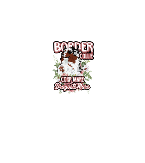 border collie - multă blană multă dragoste model gri pe tricou