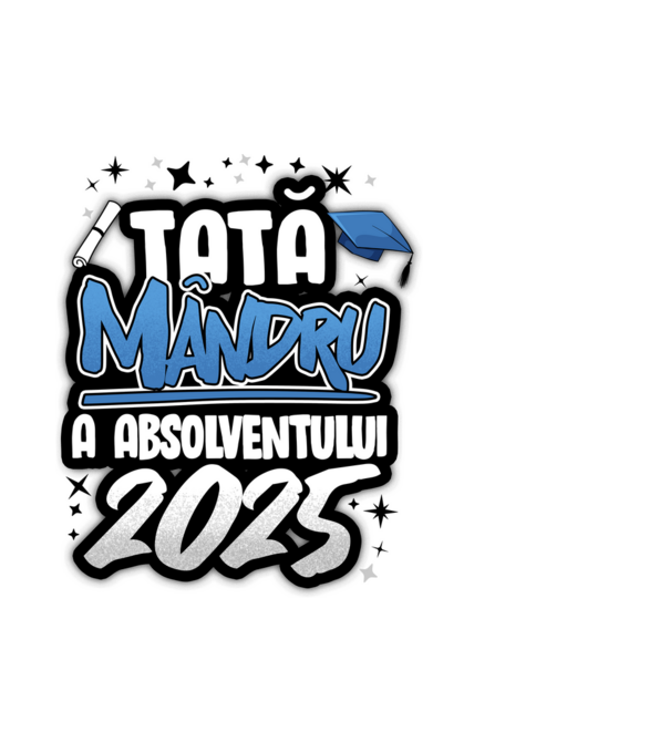 Tată MÂNDRU a absolventului model alb pe tricou