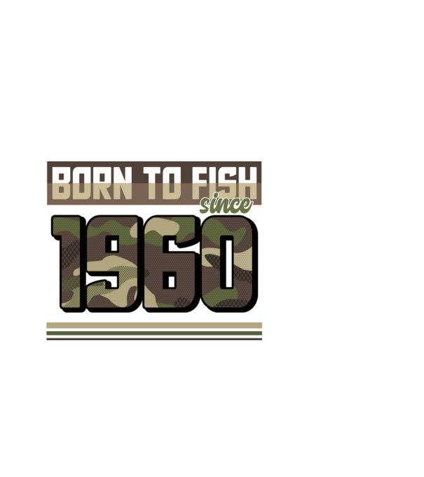 Born to fish since 1960 model negru pe tricou