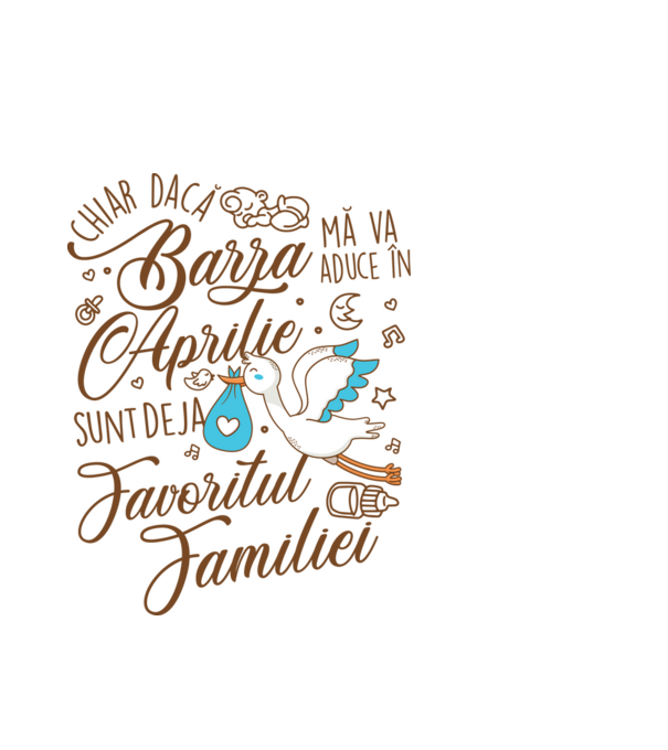 Favoritul familiei APRILIE model alb pe tricou