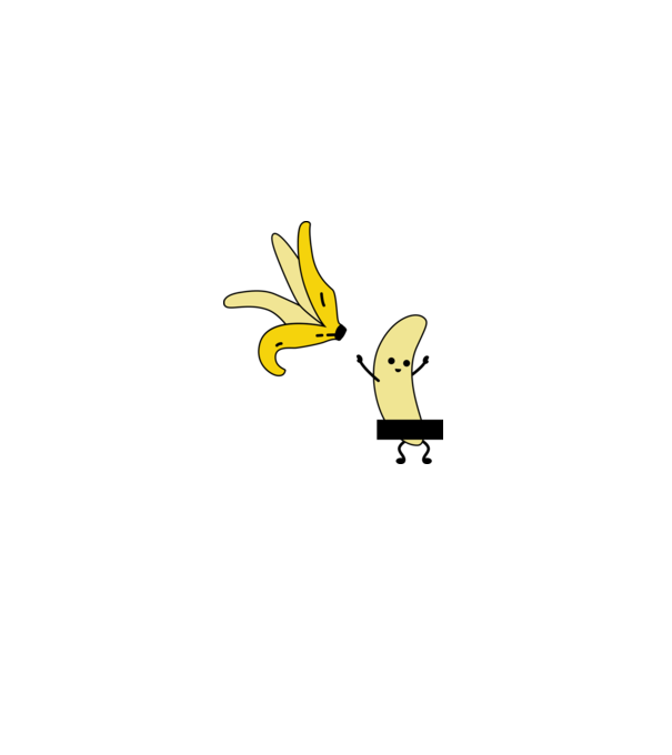 Cuplu Banană băiat model alb pe tricou