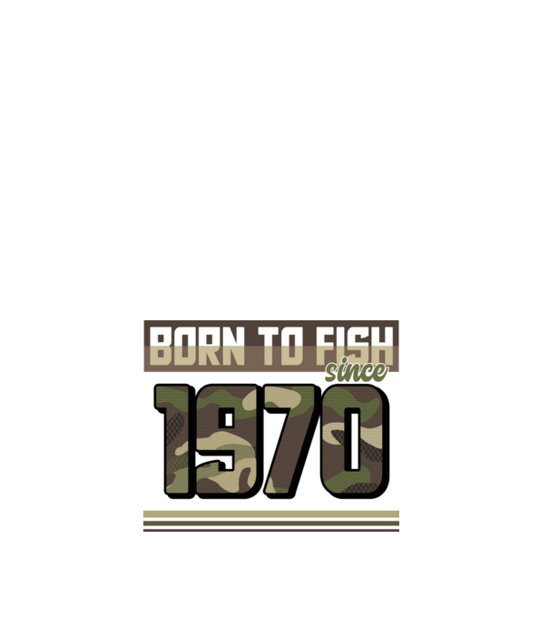 Born to fish since 1970 model alb pe tricou