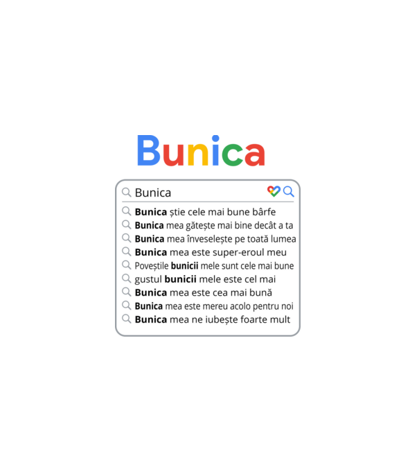 căutare Google Bunica model negru pe tricou
