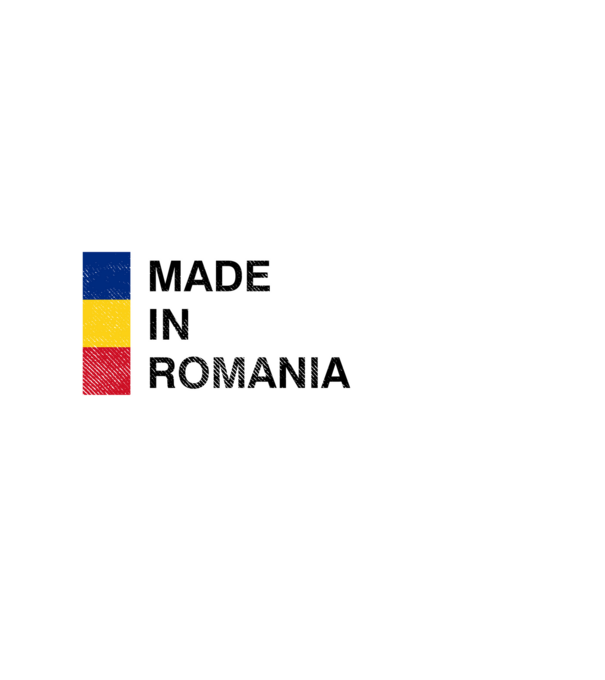 made in romania model negru pe tricou