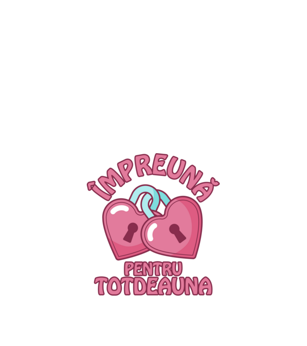 mpreună pentru totdeauna model alb pe tricou