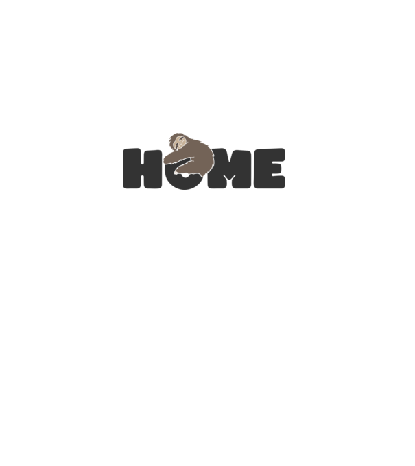 Home Sloth model alb pe tricou