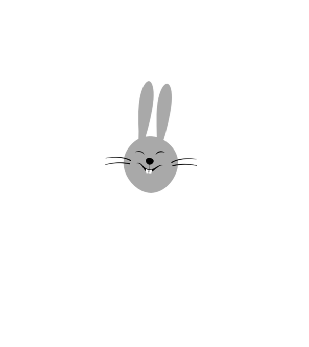 rabbit model alb pe tricou