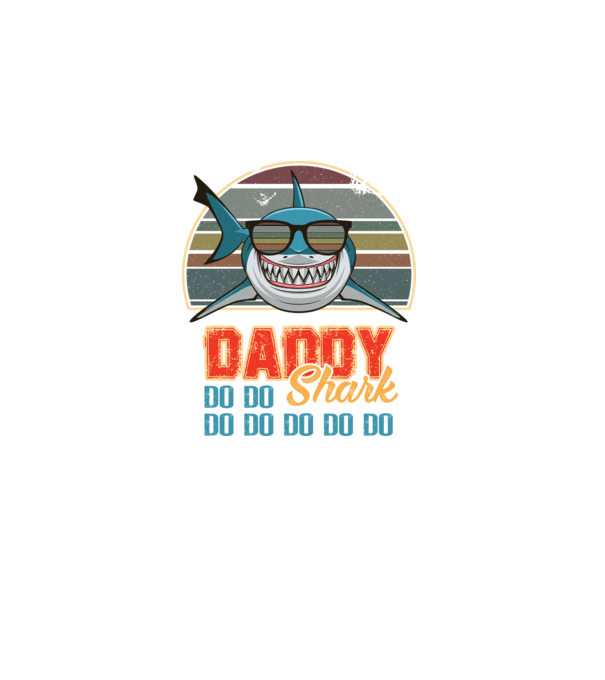 Daddy shark v2 model negru pe tricou