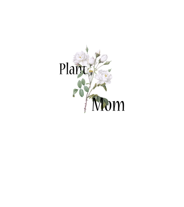 Plant mom model alb pe tricou