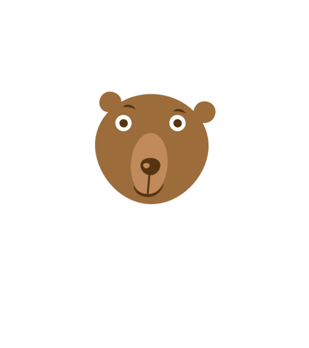 Bear Face model alb pe tricou