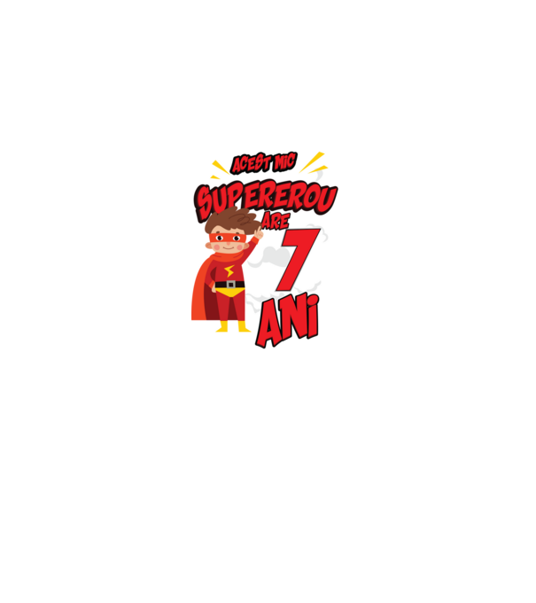 Acest mic supererou are 7 ani model negru pe tricou