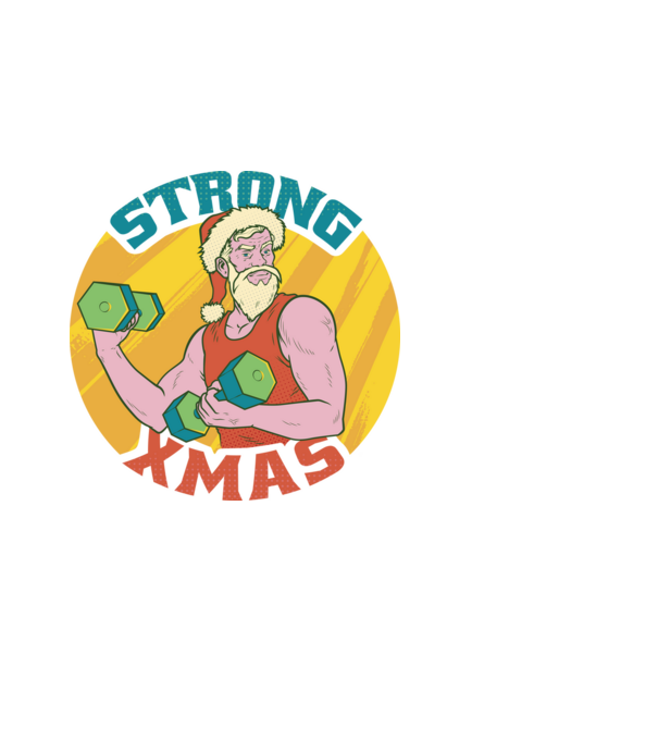 strong xmas model alb pe tricou