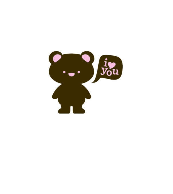 I Love You Bear model alb pe tricou