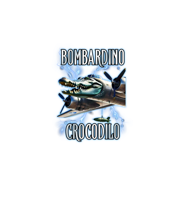Bombardino Crocodilo model turcoaz pe tricou
