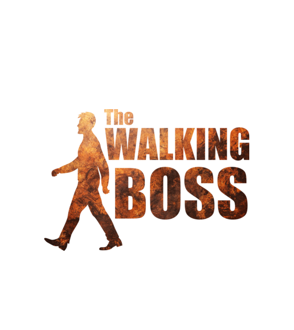 Walking boss model alb pe tricou