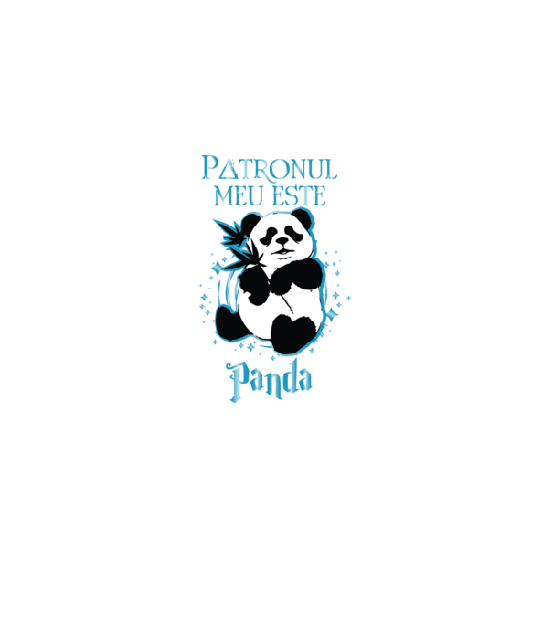 Patronul meu este PANDA model negru pe tricou