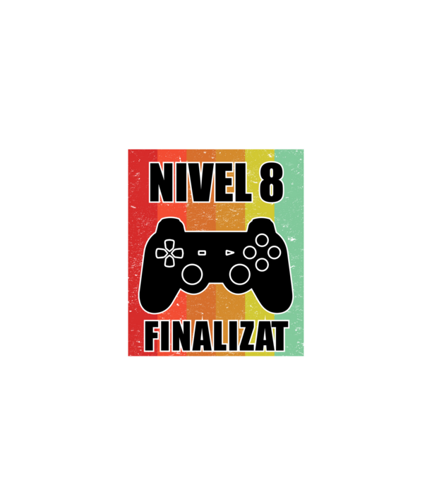 Nivel 8 finalizat model negru pe tricou