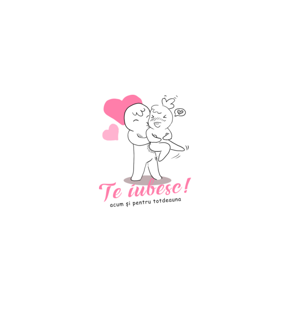 te iubesc model alb pe tricou