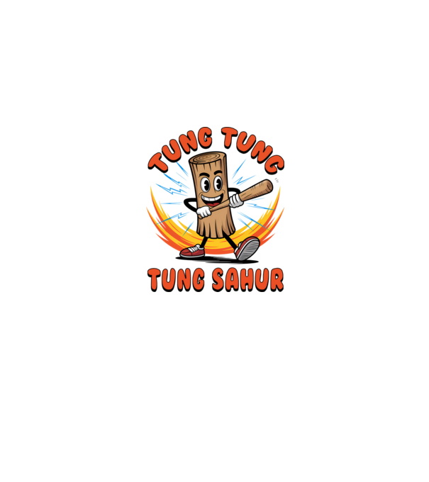 Tung Tung Tung Sahur drăguț model negru pe tricou