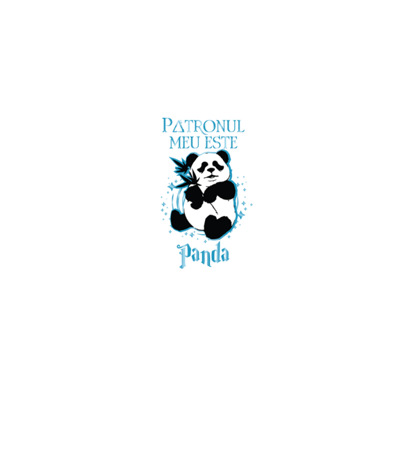 Patronul meu este PANDA model negru pe tricou
