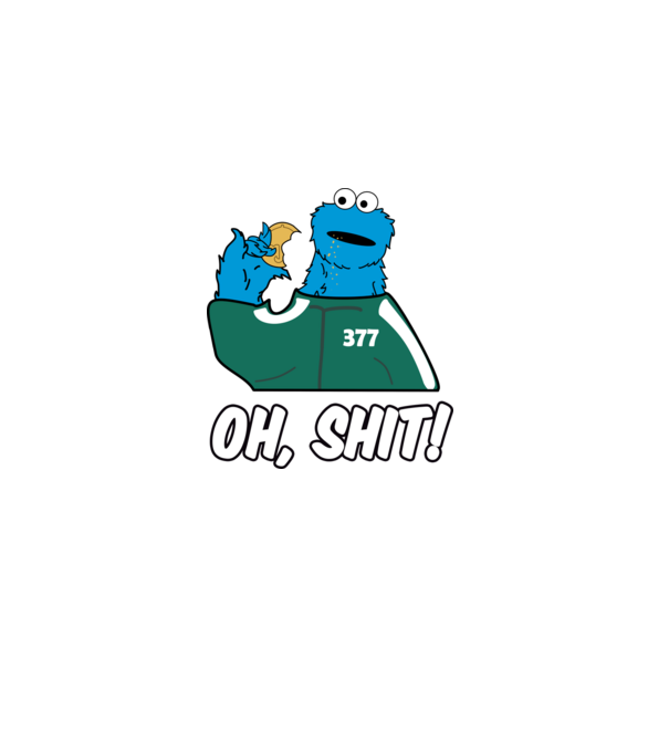 cookie monster squid game parody model negru pe tricou