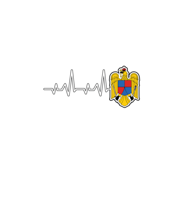 ROMANIA heartbeat model negru pe tricou