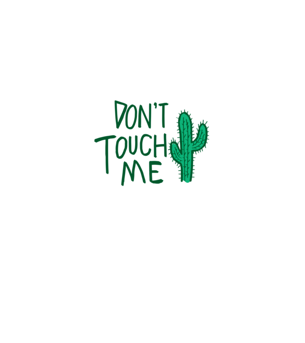 Dont touch me model alb pe tricou