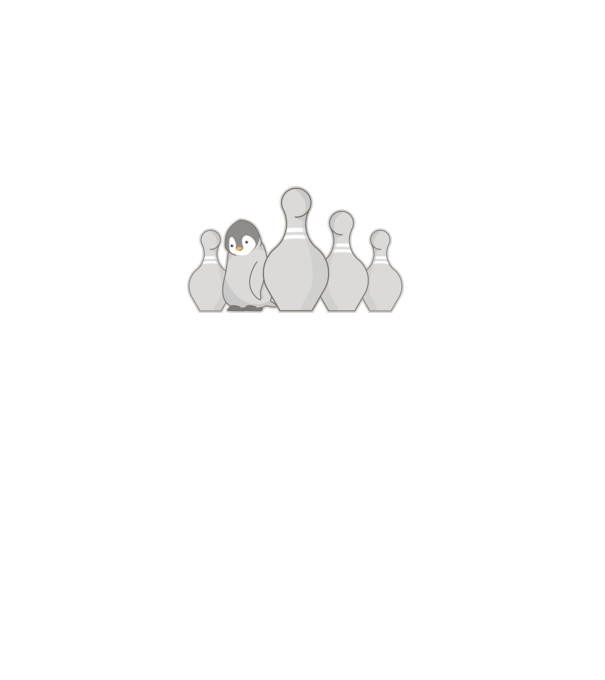 Bowling pinguin model alb pe tricou