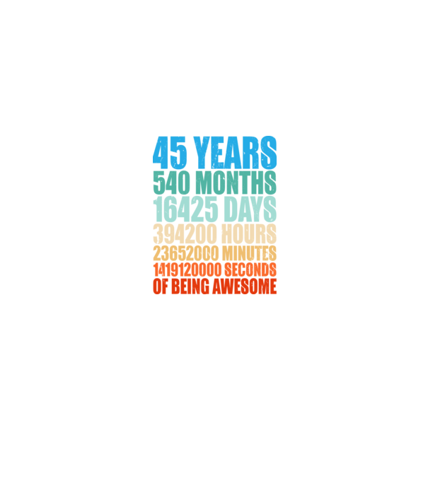 45 years of being awesome model negru pe tricou