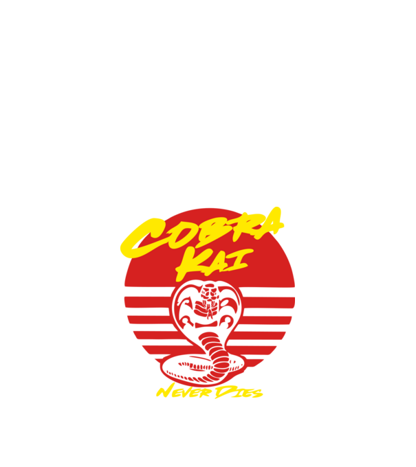 cobra kai sunset logo model negru pe tricou