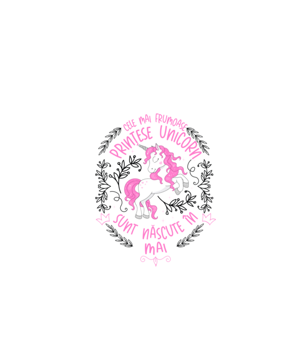 Cele mai frumoase prințese unicorn sunt născute în Mai model alb pe tricou