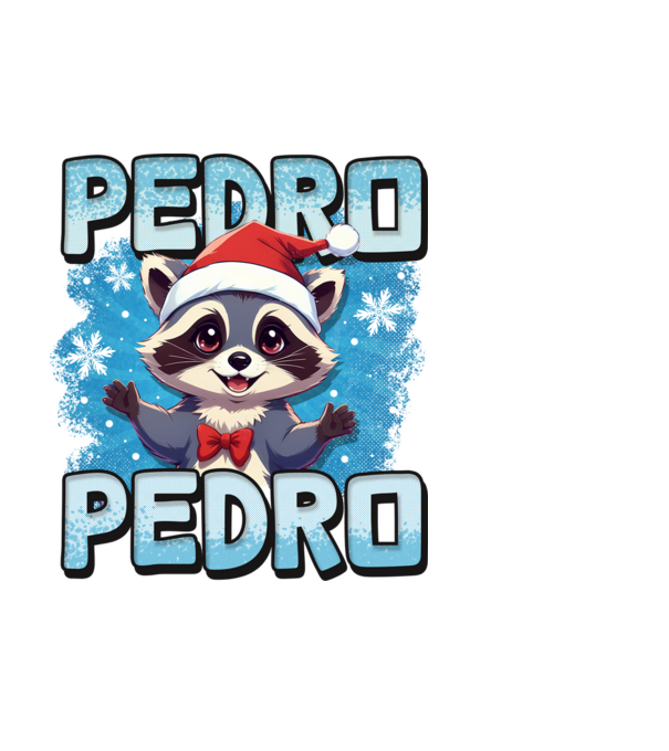 Pedro pedro retro xmas model alb pe tricou