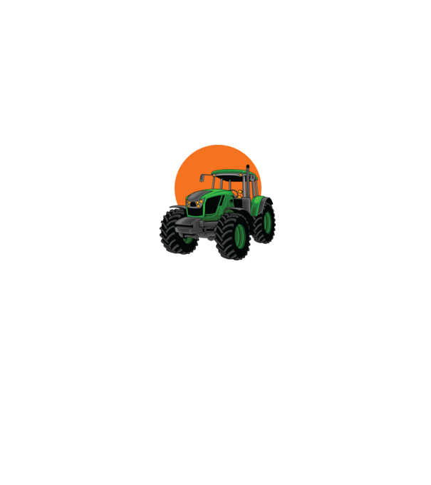 TRACTOR model alb pe tricou