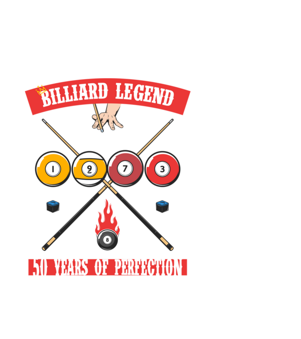 Billiard legend born in 1973 model alb pe tricou