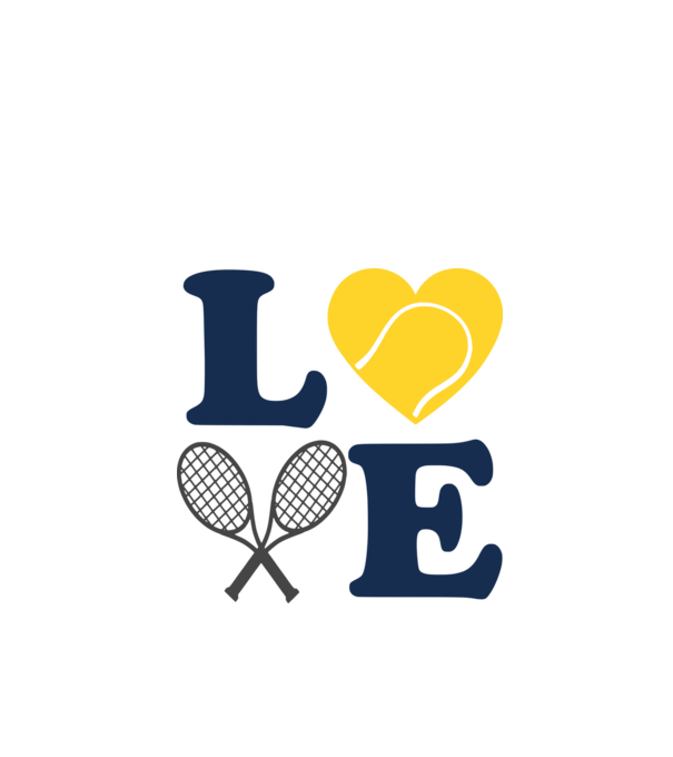 LOVE Tennis model alb pe tricou