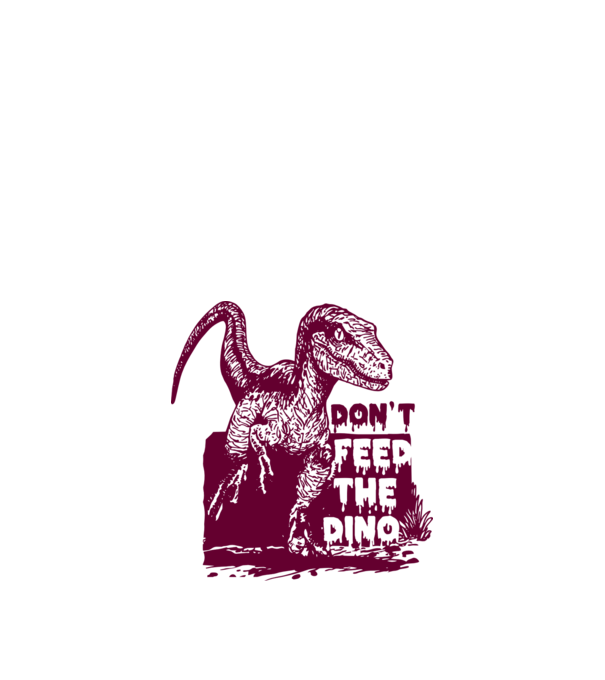 Dont feed the dino model nisipiu pe tricou