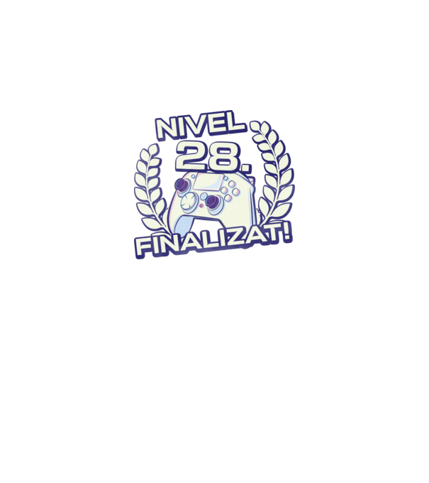 Nivel 28 finalizat! model negru pe tricou