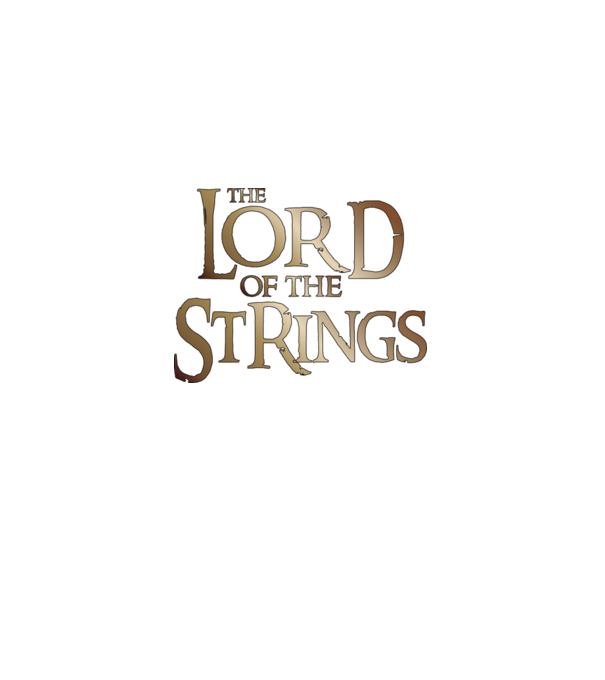 Lord of the Strings model negru pe tricou