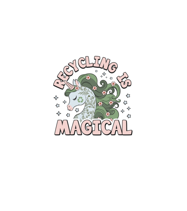 Recycling is magical model negru pe tricou