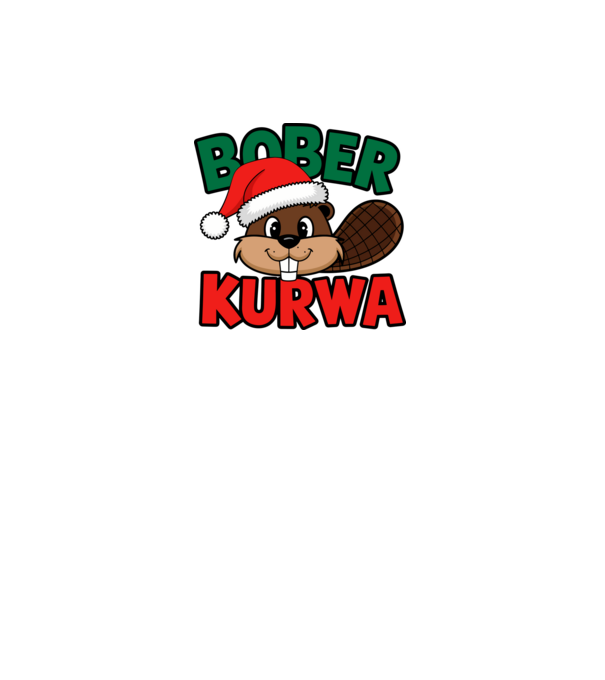 Bober kurwa xmas model alb pe tricou