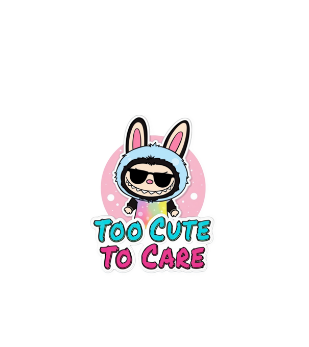 Too cute to care model negru pe tricou