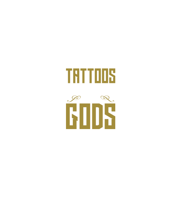 A man without tattoos is invisible to the gods model negru pe tricou