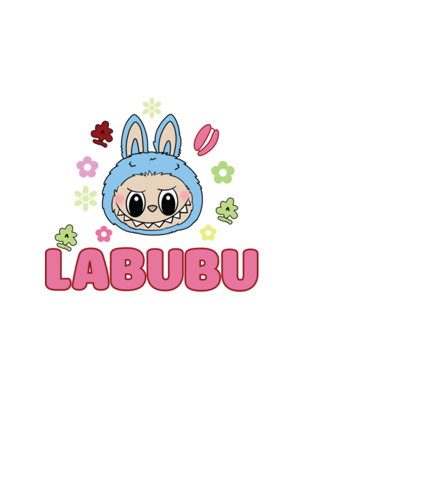 Labubu model alb pe tricou
