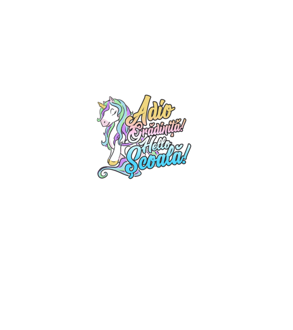 Adio grădiniță! Hello școală! model alb pe tricou