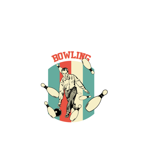 Retro Bowling model gri pe tricou