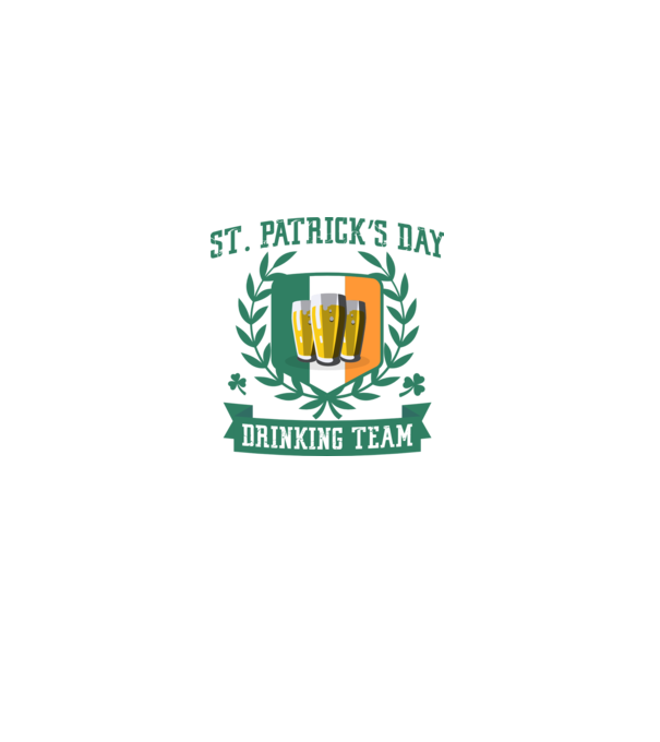 St Patrick Drinking team model alb pe tricou