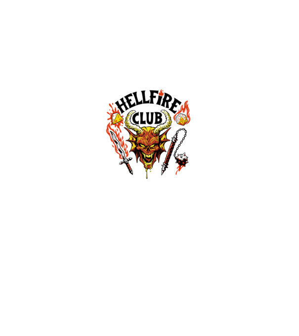 Hellfire ok model alb pe tricou
