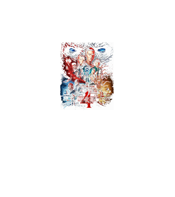 stranger things poster model negru pe tricou